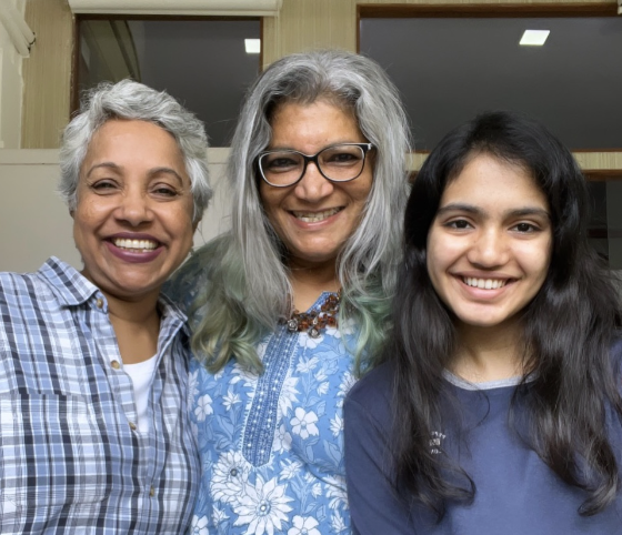 Freya Shah with Meenakshi Menon and Leena Miranda at MNK Consultants in Mumbai